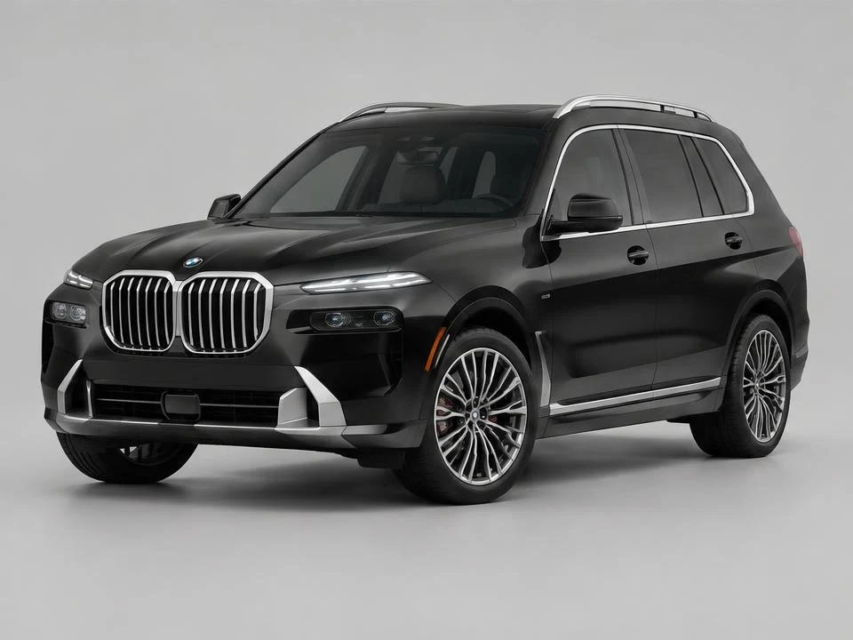 Generated illustration of a Black 2024 BMW X7; not a photograph of the actual vehicle for sale