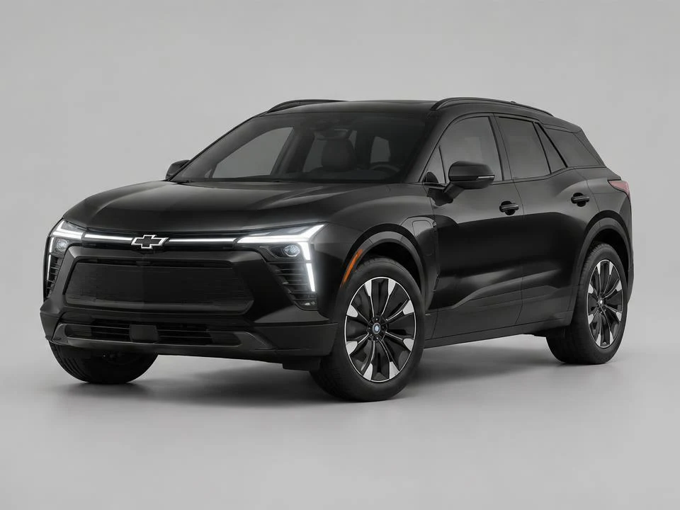 Generated illustration of a Black 2025 Chevrolet Blazer EV; not a photograph of the actual vehicle for sale