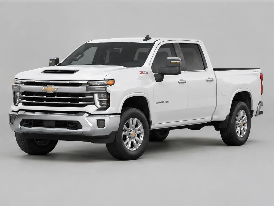 Generated illustration of a White 2026 Chevrolet Silverado 2500 HD; not a photograph of the actual vehicle for sale
