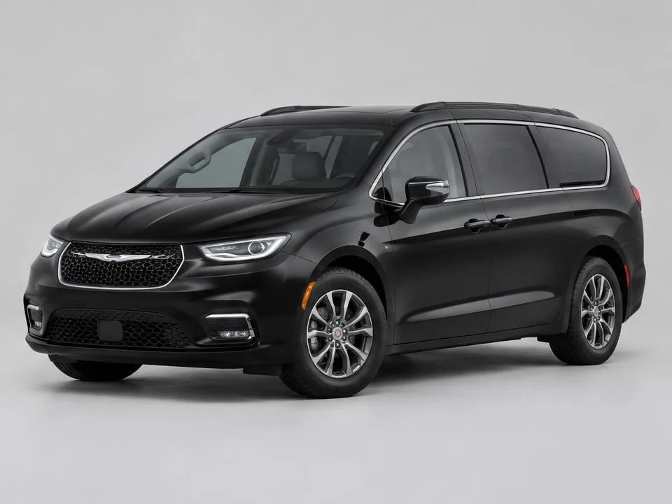 Generated illustration of a Black 2024 Chrysler Pacifica; not a photograph of the actual vehicle for sale