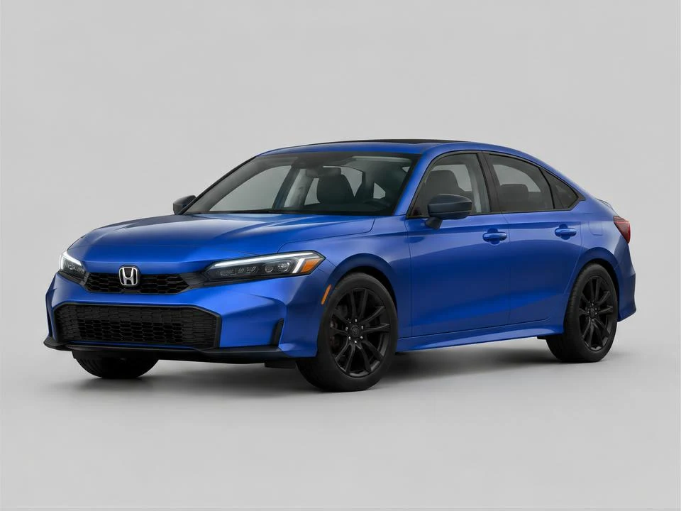 Generated illustration of a Blue 2025 Honda Civic; not a photograph of the actual vehicle for sale