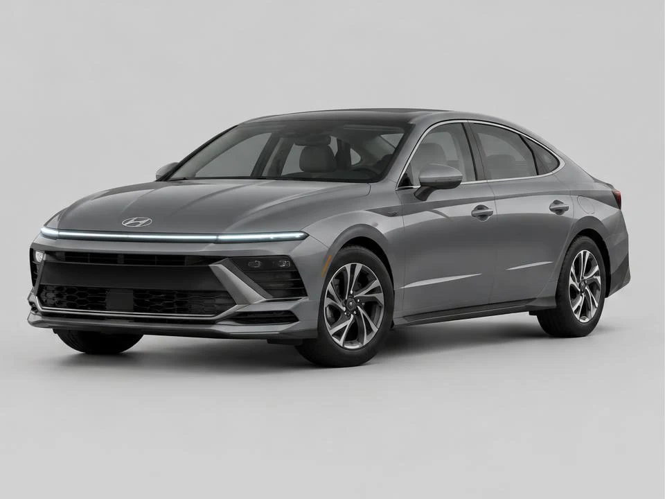 Generated illustration of a Gray 2025 Hyundai Sonata; not a photograph of the actual vehicle for sale