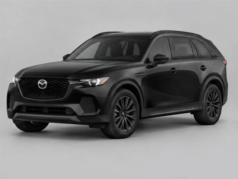Generated illustration of a Black 2025 Mazda CX-70; not a photograph of the actual vehicle for sale