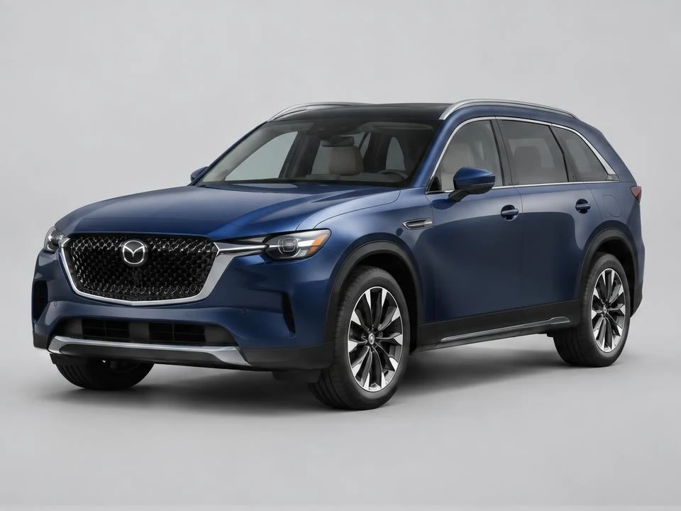 Generated illustration of a Blue 2025 Mazda CX-90; not a photograph of the actual vehicle for sale