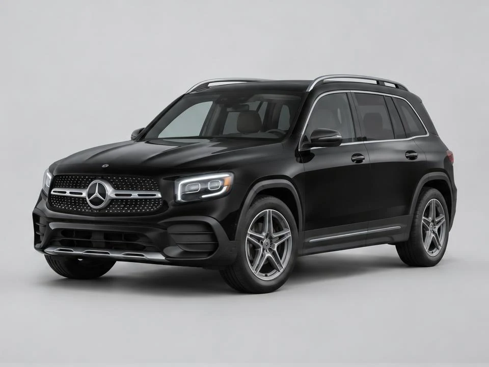 Generated illustration of a Black 2025 Mercedes-Benz GLB 250; not a photograph of the actual vehicle for sale
