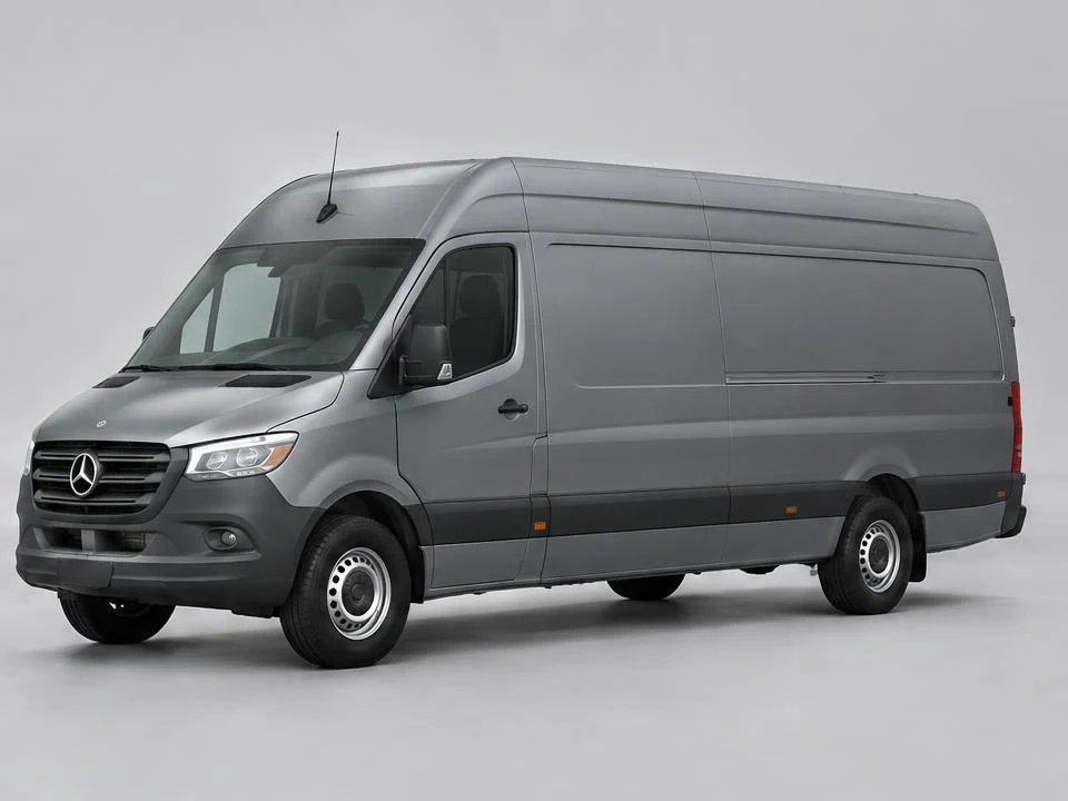 Generated illustration of a Gray 2022 Mercedes-Benz Sprinter 4500; not a photograph of the actual vehicle for sale