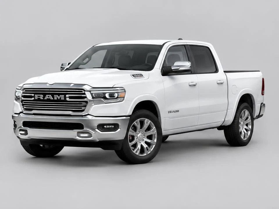 Generated illustration of a White 2024 Ram 1500; not a photograph of the actual vehicle for sale