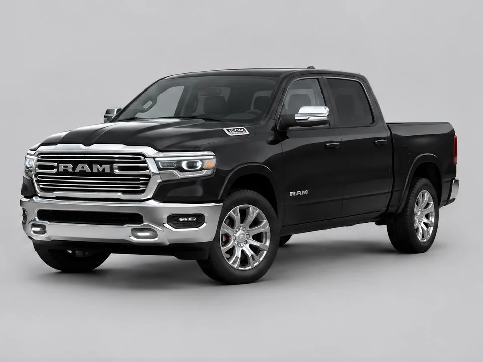 Generated illustration of a Black 2024 Ram 1500; not a photograph of the actual vehicle for sale