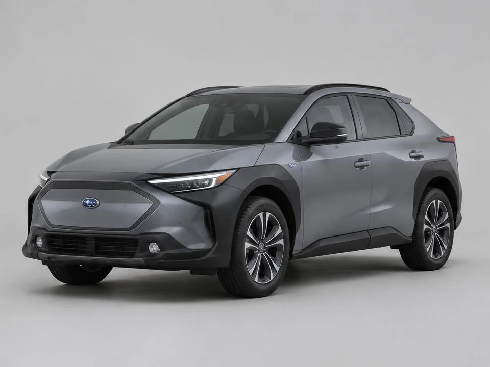 Generated illustration of a Gray 2024 Subaru Solterra; not a photograph of the actual vehicle for sale