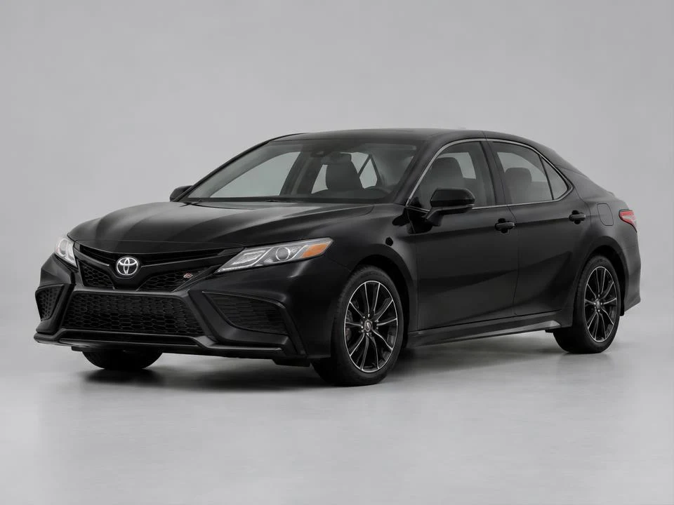 Generated illustration of a Black 2024 Toyota Camry; not a photograph of the actual vehicle for sale