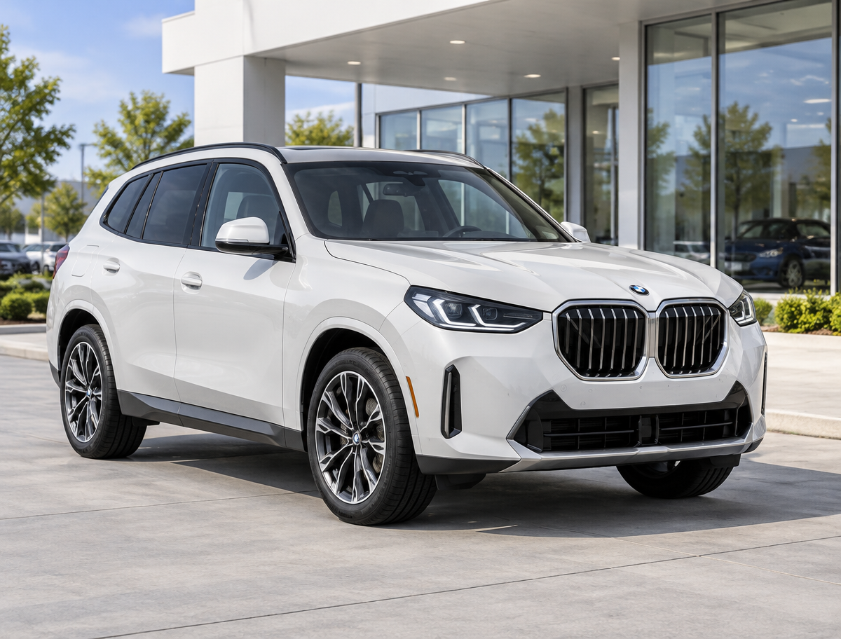 Generated illustration of a White 2026 BMW X3; not a photograph of the actual vehicle for sale