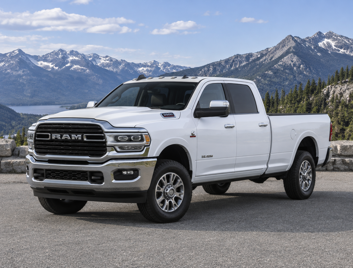 Generated illustration of a White 2025 Ram 2500; not a photograph of the actual vehicle for sale